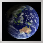 Full Earth from space showing Australia Poster
