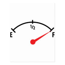 full fuel tank indicator gauge postcards