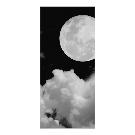 FULL MOON CLOUDS BLACK AND WHITE CUSTOMISED RACK CARD
