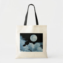 FULL MOON CLOUDS BLUE CANVAS BAGS
