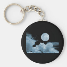 FULL MOON CLOUDS BLUE KEYCHAIN
