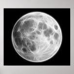 Full Moon Lunar Planet Globe Print