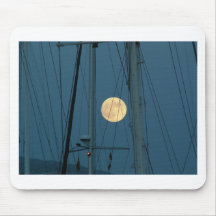 Full Moon Over A Marina Mousepad