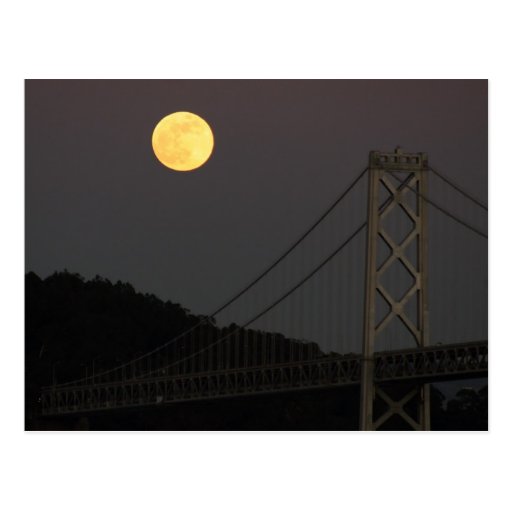 Full Moon Over Bay Bridge San Francisco 01/10/09 Postcards