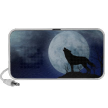 Full Moon Wolf Notebook Speakers