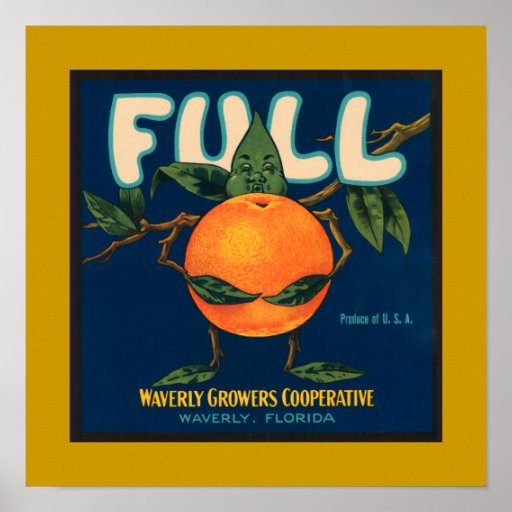 Full - Orange Crate Label (border) Poster
