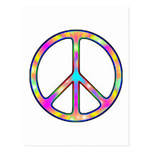 Full Psychedelic Peace Sign Post Cards