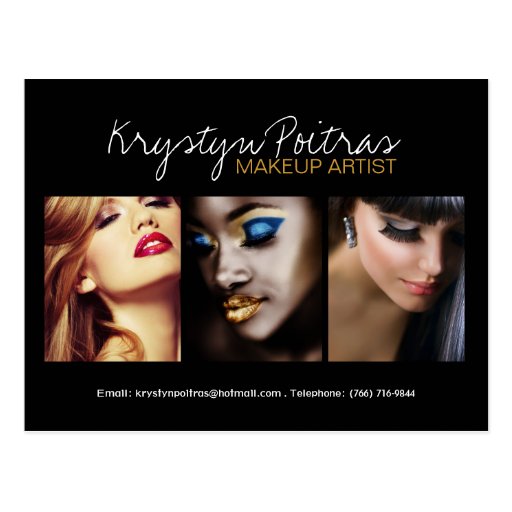 Fully Customisable Makeup Artist Comp Card Postcard | Zazzle