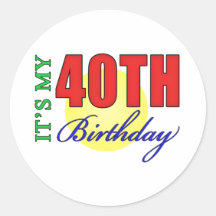 Fun 40th Birthday Party Gifts Stickers