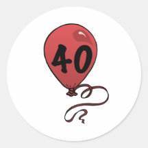 Fun 40th Birthday Party Supplies Round Sticker