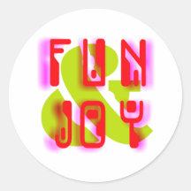 fun and joy runde aufkleber