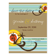 Fun Beach Holiday Save The Date Announcement Postcards