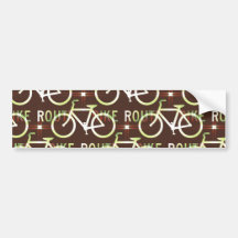 Fun Bike Route Fixie Bike Cyclist Pattern Bumper Stickers