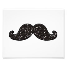 FUN BLACK GLITTER MUSTACHE PHOTO