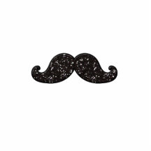 FUN BLACK GLITTER MUSTACHE PHOTO SCULPTURES