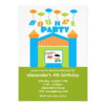 Fun Bounce House Birthday Party Invitation