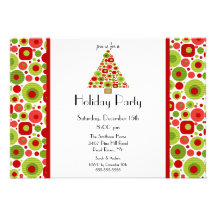 Fun Bright Christmas Tree Holiday Party Invitation