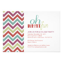 Fun Chevron Christmas Party Invitation
