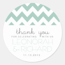 Fun Chevron Monogram Sticker or Envelope Seal