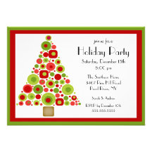 Fun Christmas Tree Christmas Party Invitation
