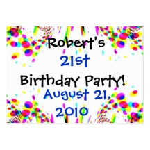 Fun Colourful 21st Party! Card Business Cards
