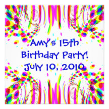 Fun Colourful Birthday Party! Invitation