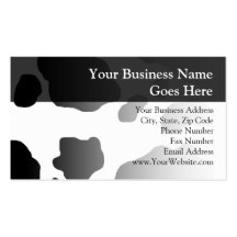 Fun Cow Print Personalised Business Card Templates