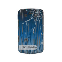 Fun Custom Blue Gothic Spiderweb Blackberry Case
