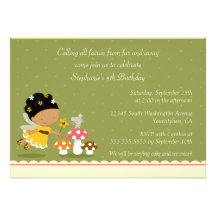 Fun cute fairy girl's birthday party invitation