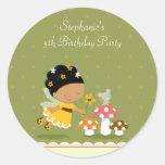 Fun cute fairy girl's birthday party stickers