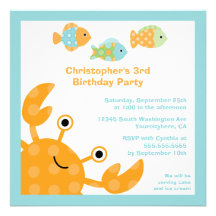 Fun cute under the sea birthday party invitation