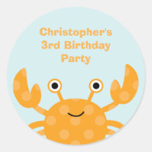 Fun cute under the sea birthday party stickers