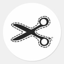 fun cutout scissors sticker