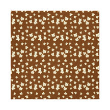 Fun Dark Brown and Linen Autumn Leaf Pattern Gallery Wrapped Canvas