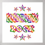 Fun Elephants Rock Print
