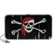 Fun Fantasy Pirate Skull Doodle Speakers