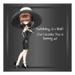 Fun Favourite Diva Womans Black 40th Birthday Part Personalised Invites