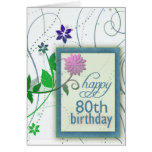 Fun flower happy 80th Birthday Card