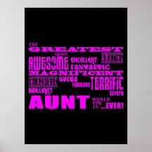Fun Gifts for Aunts : Greatest Aunt Poster