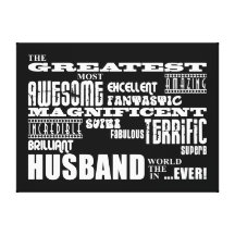 Fun Gifts for Husbands : Greatest Husband Canvas Print