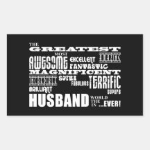 Fun Gifts for Husbands : Greatest Husband Rectangular Stickers