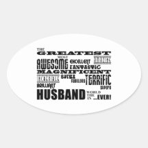 Fun Gifts for Husbands : Greatest Husband Oval Stickers