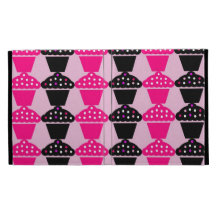 Fun Hot Pink and Black Cupcake Pattern iPad Case
