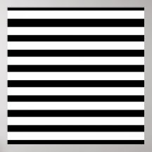 Fun Jailbird Black and White Striped Pattern Poster