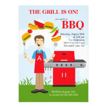 Fun King of the Grill Barbecue Party invitation