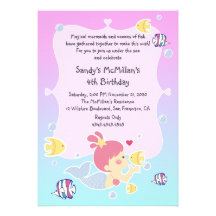 Fun Mermaid Birthday Party Invitation