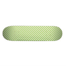 Fun Modern Lime Green Diagonal Line Pattern Skateboard Deck