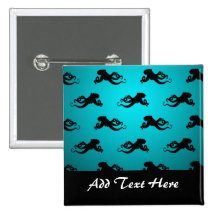 Fun Octopus Pattern on Bright Turquoise Pin