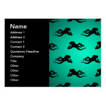 Fun Octopus Silhouettes on Green Business Card Templates