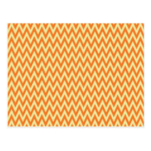 Fun Orange and Cream Chevron Zig Zag Stripes Postcard